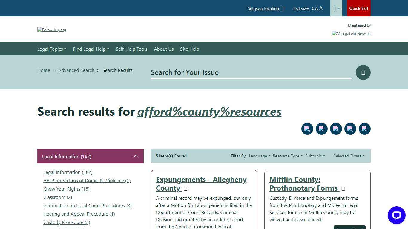 afford%county%resources - Search | PALawHELP.org - Your Online Guide to Legal Information and Legal Services in Pennsylvania